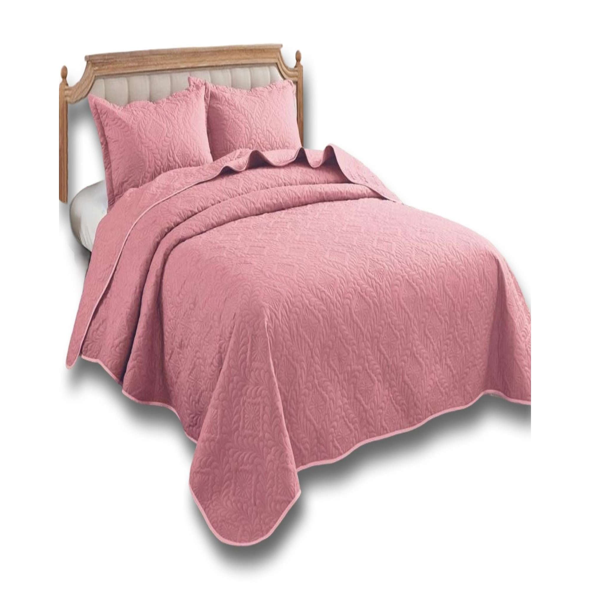 Alonso - Cubrecama Elegante Quilt Verano King Super King 250 Cm X 270 Cm Rosa
