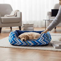 Bloccare - Cama Para Mascotas Espuma - Talla S (Tricolor Azul)