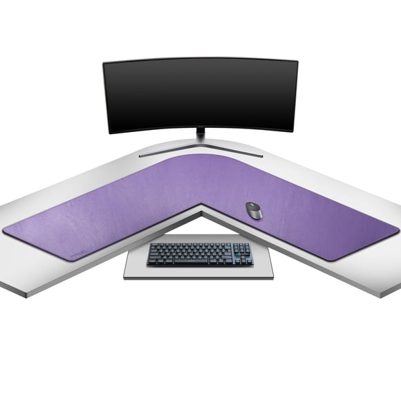 Tapete Para Escritorio En Forma De L 115 X 115 X 40 Cm Piel Sintética Pu Morado