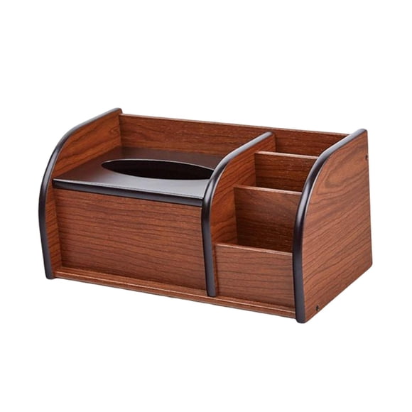 Soporte de control remoto de TV de madera, caja de almacenamiento de mesa de té, soporte organizador de suministros de oficina de escritorio para mesa , estilo b