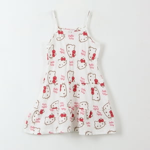 Vestido Niña Blanco Full Print Hello Kitty