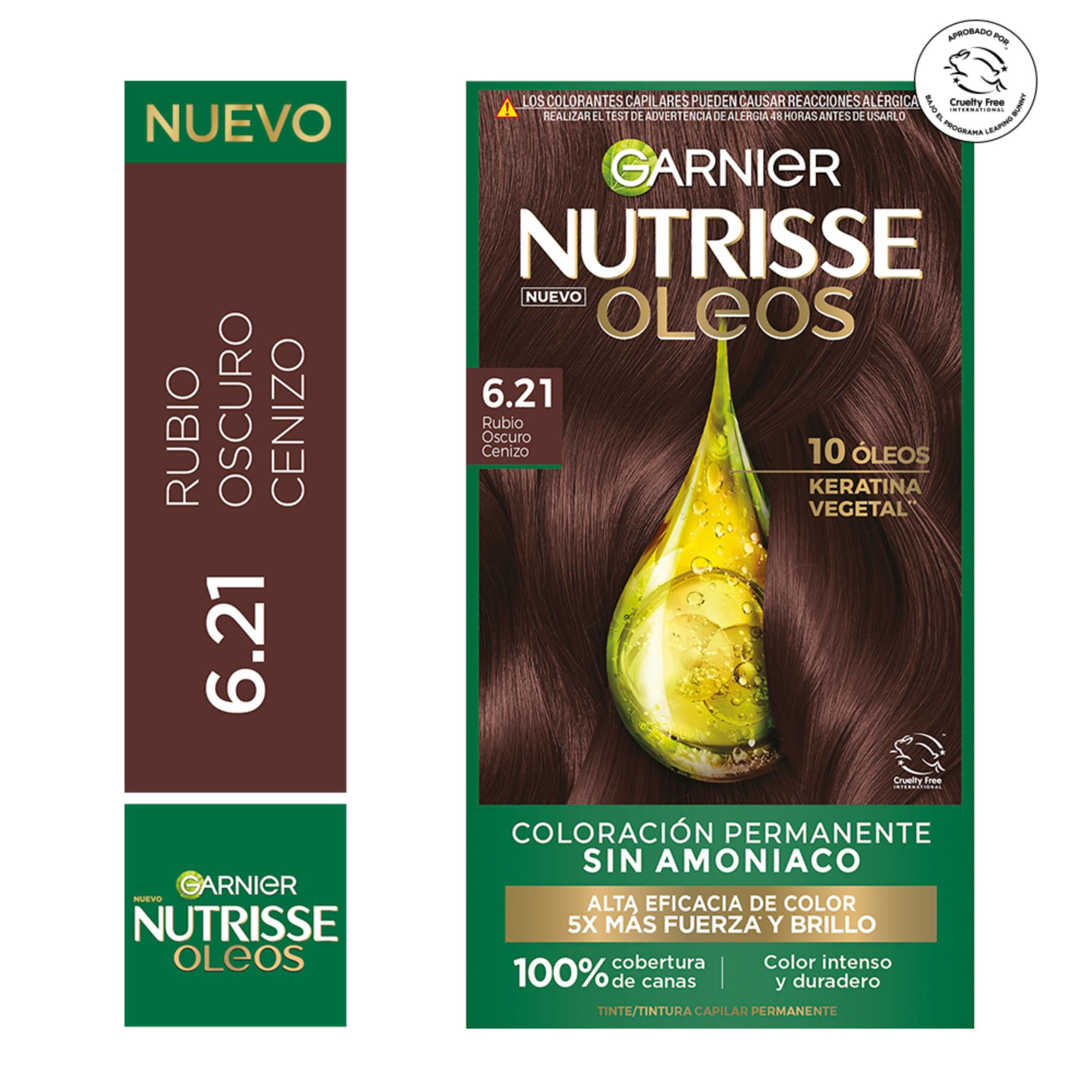 tinte Capilar Nutrisse Oleos 6.21 Rubio Oscuro Cenizo