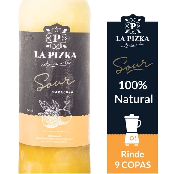 Cóctel Pisco Sour La Pizka Maracuyá Botella, 1 L
