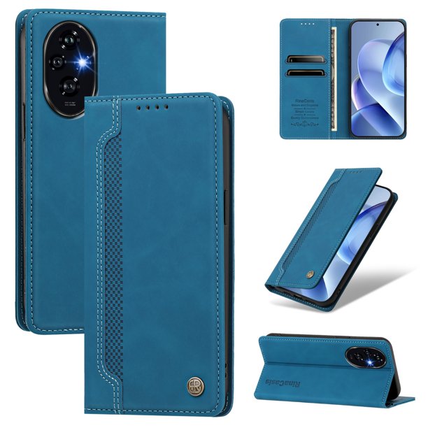 Funda Billetera para Honor 200 Imán y Resistente Azul
