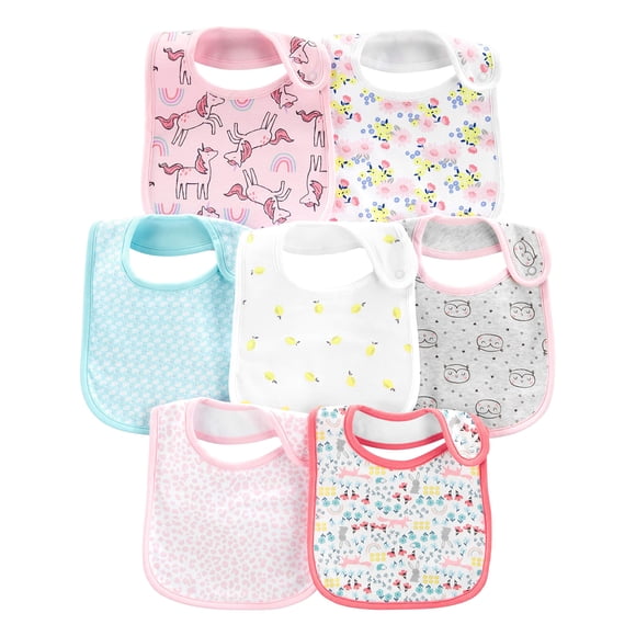 Baberos para dentición multicolor, paquete de 7, Simple Joys by Carter's