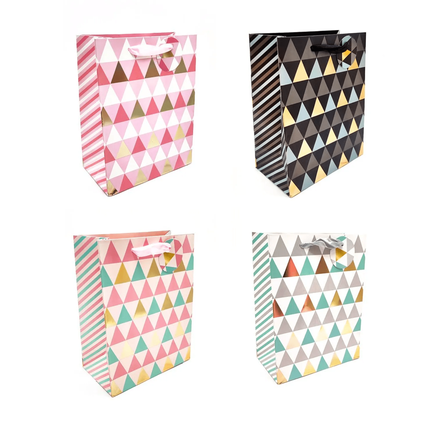 Genérico - Bolsa De Regalo Triangulo Dorado 26x32 X12 Uni