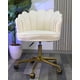 thumbnail image 2 of Silla De Escritorio Ostra Acolchada Felpa Base Giratoria Dorada - Beige, 2 of 4
