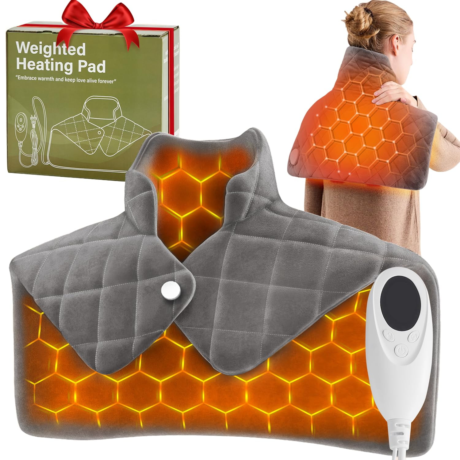 Octrot - Almohadilla Térmica Pesada Para Cuello Hombros Y Espalda