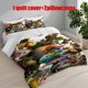 thumbnail image 1 of 3pcs Brainrot World Collage Print Bedding Set Duvet Cover and Pillowcases, 1 of 5