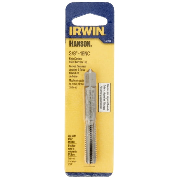 Tap Bottom IRWIN de acero inoxidable 3/8 pulgadas-16NC, paquete de 5