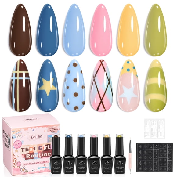 Set de esmaltes en gel Beetles That Girl Routine - 6 colores