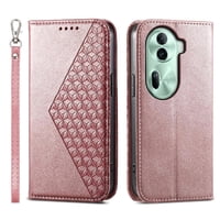 Funda Flip Foxdock Para Oppo Reno 11 5G , Estilo Billetera Con Diseño Rombo, Correa De Mano Y Soporte, Uso Diario