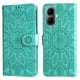 thumbnail image 4 of Funda tipo cartera FOXDOCK para Infinix Smart 10 4G , diseño girasol en relieve, cuero PU, cierre magnético, soporte y tarjetero, 4 of 5