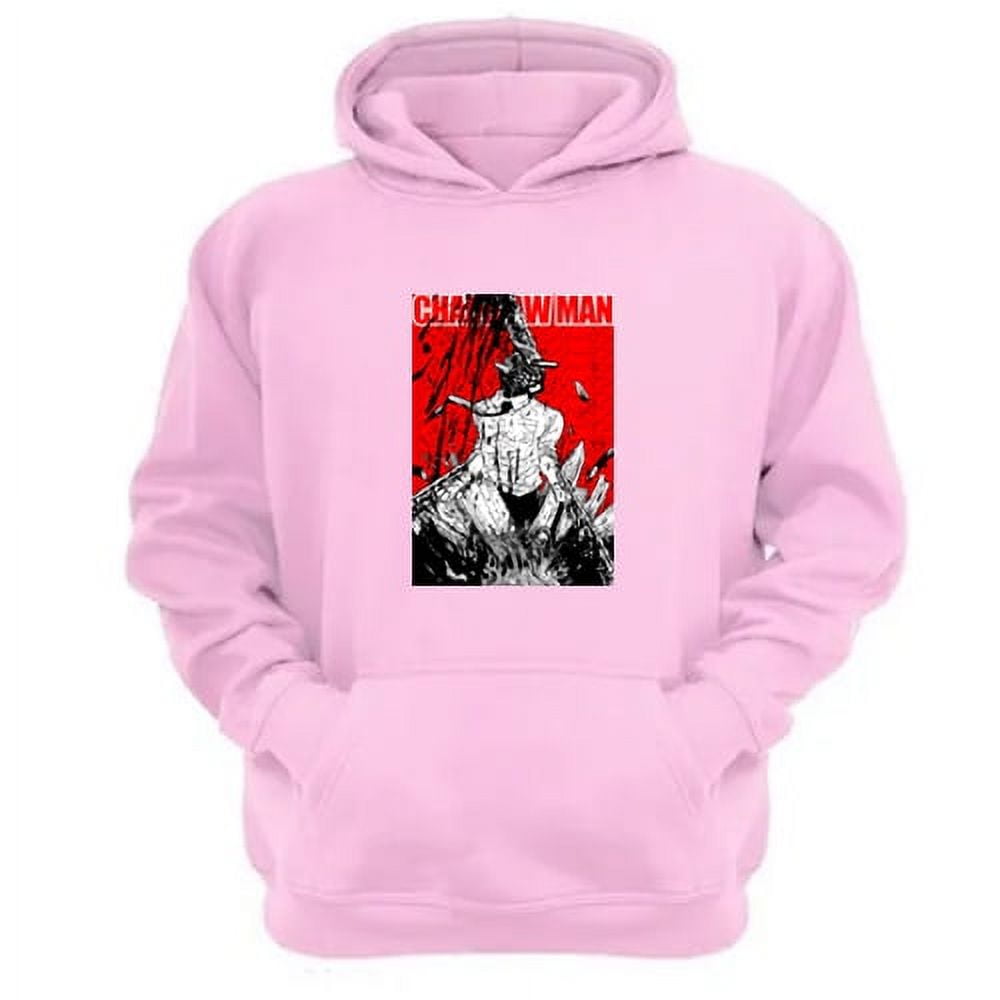 Genérico - Polerón Canguro Chainsaw Man Rosa Talla Xs Unisex