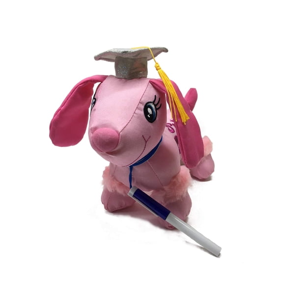 Peluche Perro Princesa Graduación Charming Toys 23 cm Rosa