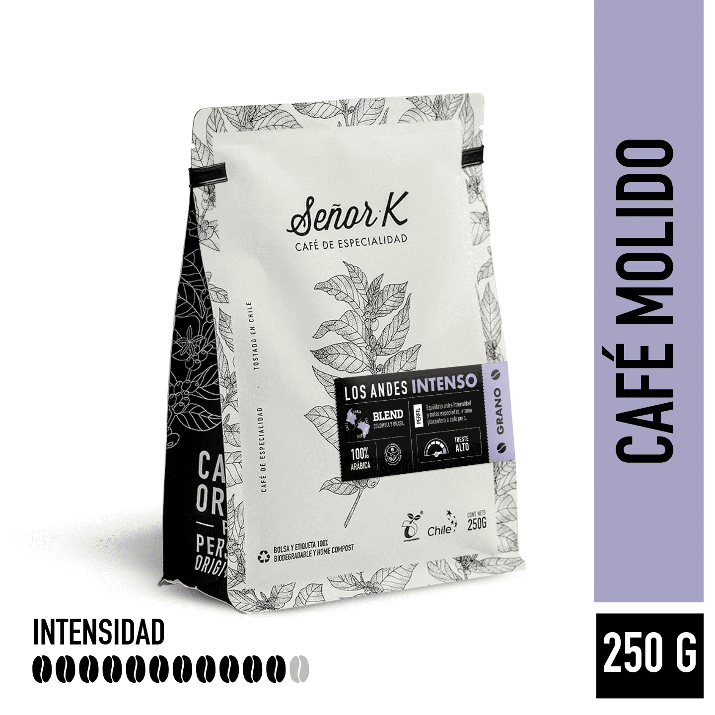 Blend Colombia Sta Rosa Grano Entero Bolsa 1 Kg Café Señor K