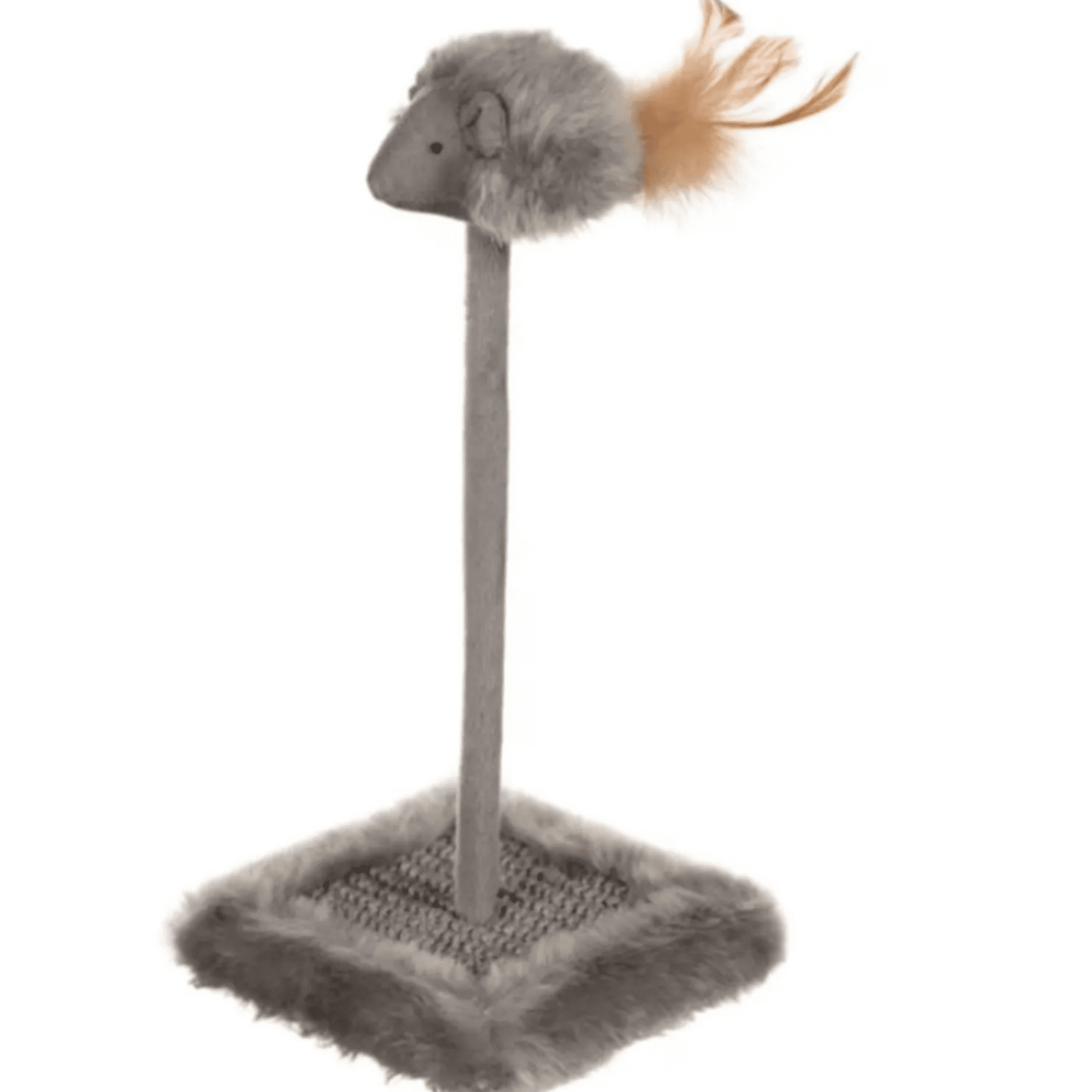 Genérico - Rascador Con Ratón Para Gatos Gris