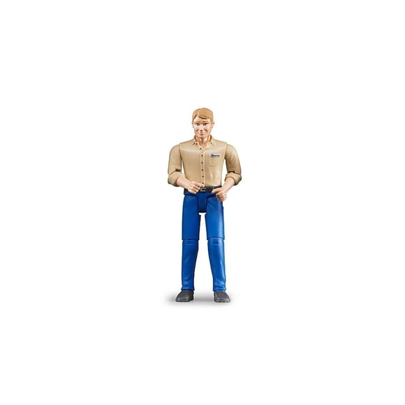 Figura de acción Bruder Man, piel clara, jeans azules a escala 1:16