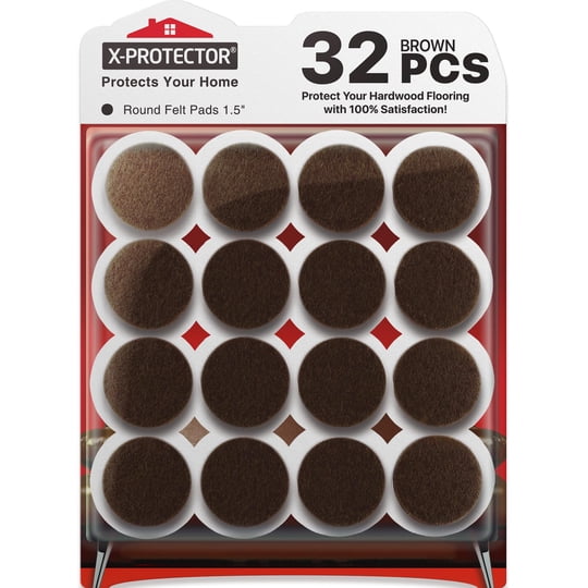 Protectores De Fieltro Para Muebles X-protector 32 Piezas 3,8 Cm Marrón