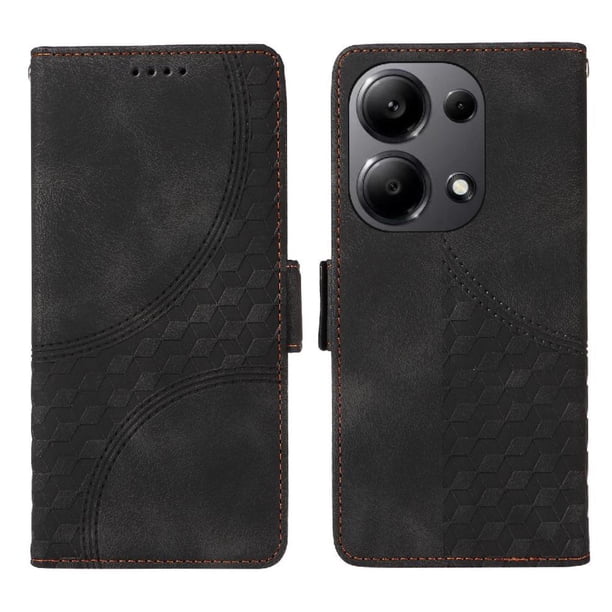 Carcasa FOXDOCK Xiaomi Redmi Note 13 4G de cuero PU, diseño acolchado clásico, protección contra caídas y rayones