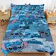thumbnail image 2 of 3 Pieces Stitch themed Bedding Comforter Set Full with 2 Pillowcases for Kids Teens Girls Women Microfiber Easy Wash Light Breathable Cozy White Base Bed Sheets, 2 of 5