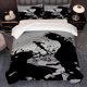 thumbnail image 1 of 3pcs North Sword River Black and White Battle Theme K-Style Printed Bedding Set Duvet Cover and Pillowcases, 1 of 5