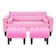 thumbnail image 1 of Sofa Retro 3c + 2 Pouf Felpa 00 Rosado, 1 of 6