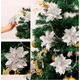 thumbnail image 2 of Pack 10 Flores Navideña Adorno De Navidad Decoración Árbol Plateado, 2 of 3