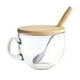 thumbnail image 2 of Taza Mug Vidrio Cuchara Posavasos Bambú Vidrio Yirax 420 Ml, 2 of 3