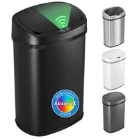 Cubo De Basura Itouchless, 50 L, Ovalado, Automático, 13 Galones, Negro Mate