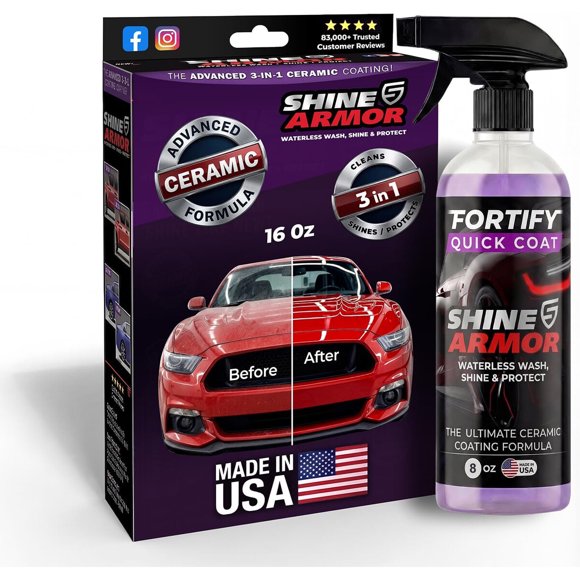 Cera Líquida Shine Armor Fortify Quick Coat 16 oz Nanocerámica