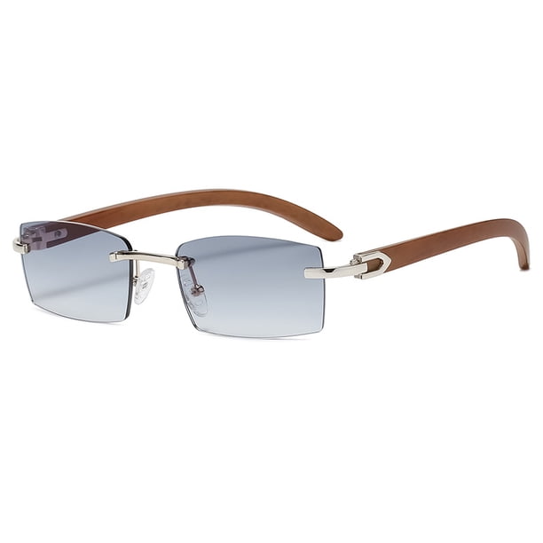 Trendy Men's Frameless Rectangle Sunglasses with UV400 Protection