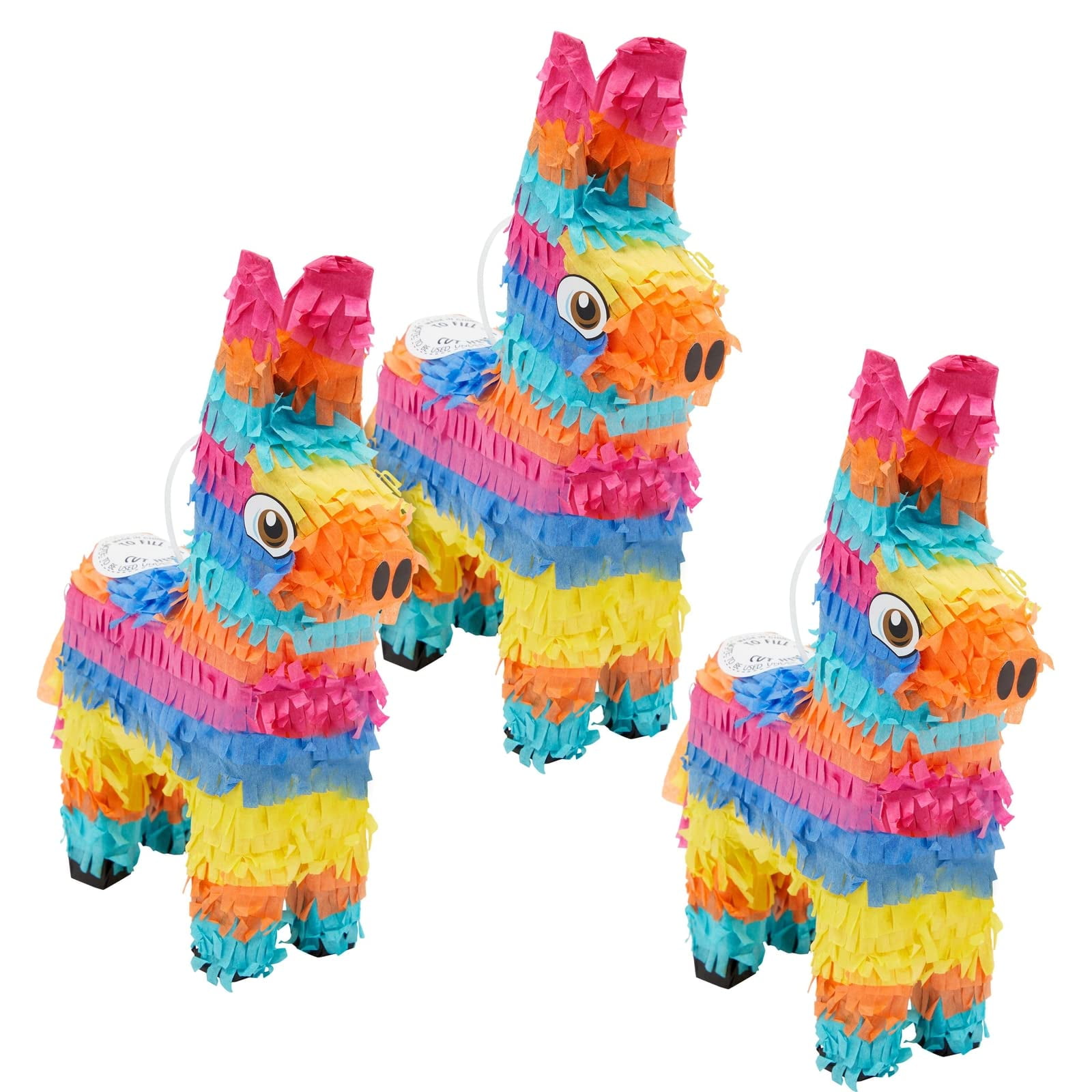 Paquete De 3 Minipiñatas Con Forma De Burro Para Fiesta De Cumpleaños, Blue Panda