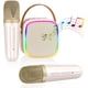thumbnail image 1 of Máquina de karaoke con 2 micrófonos para niños y adultos, portátil con Bluetooth, altavoz con luces LED, ideal para cumpleaños de niñas de 3 a 12 años., 1 of 7