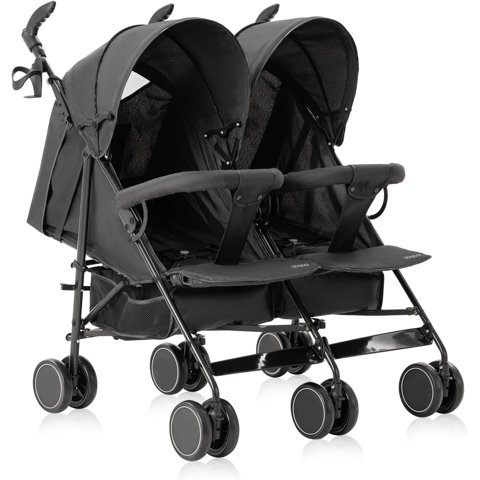 Bbqool - Coche Paragua Doble Twin Dark Grey
