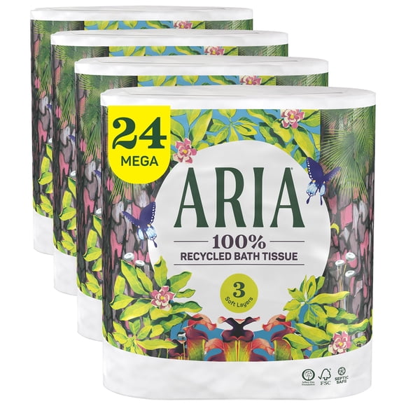 Papel Higiénico 100% Reciclado 4 Paquetes De 6 Rollos De 3 Capas