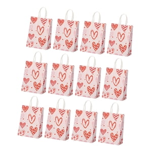 Bothyi - Bolsas De Regalo Reutilizables Para El Día De San Valentín, 12 Uds., Tarjetas De Fiesta, Festivales, Niños, Color Rosa