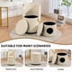 thumbnail image 2 of Stylish Upholstered Barrel Chair 360° Swivel Vanity Stool for Bedroom & Dining Chair, Built-in Storage, Soft Padded Accent Seat, Multi-Functional for Dressing/Dining, Free Cat Bed Stool Included, 2 of 3