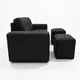 thumbnail image 3 of Sofá Cataluña + 2 Puff felpa negro, 3 of 6
