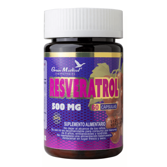 Resveratrol Antioxidante 500mg 60 Cápsulas Green Medical