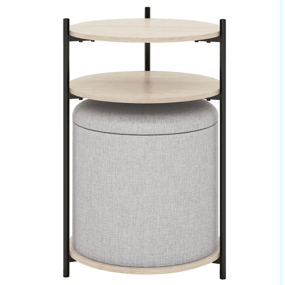 Mesa Centro Arrimo 3 Repisas Con Pouf Minimalist 2 En 1