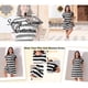 thumbnail image 2 of Agnes Orinda Vestido Túnica Talla Grande para Mujeres Verano 2026 Manga Corta a Rayas Casual Camiseta Vestido 3X Azul, 2 of 7
