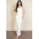 thumbnail image 1 of Saronite Vestido Largo Camisola de Punto Acanalado Liso con Bajo de Sirena y Tirantes Finos, Blanco (para Mujer), 1 of 4
