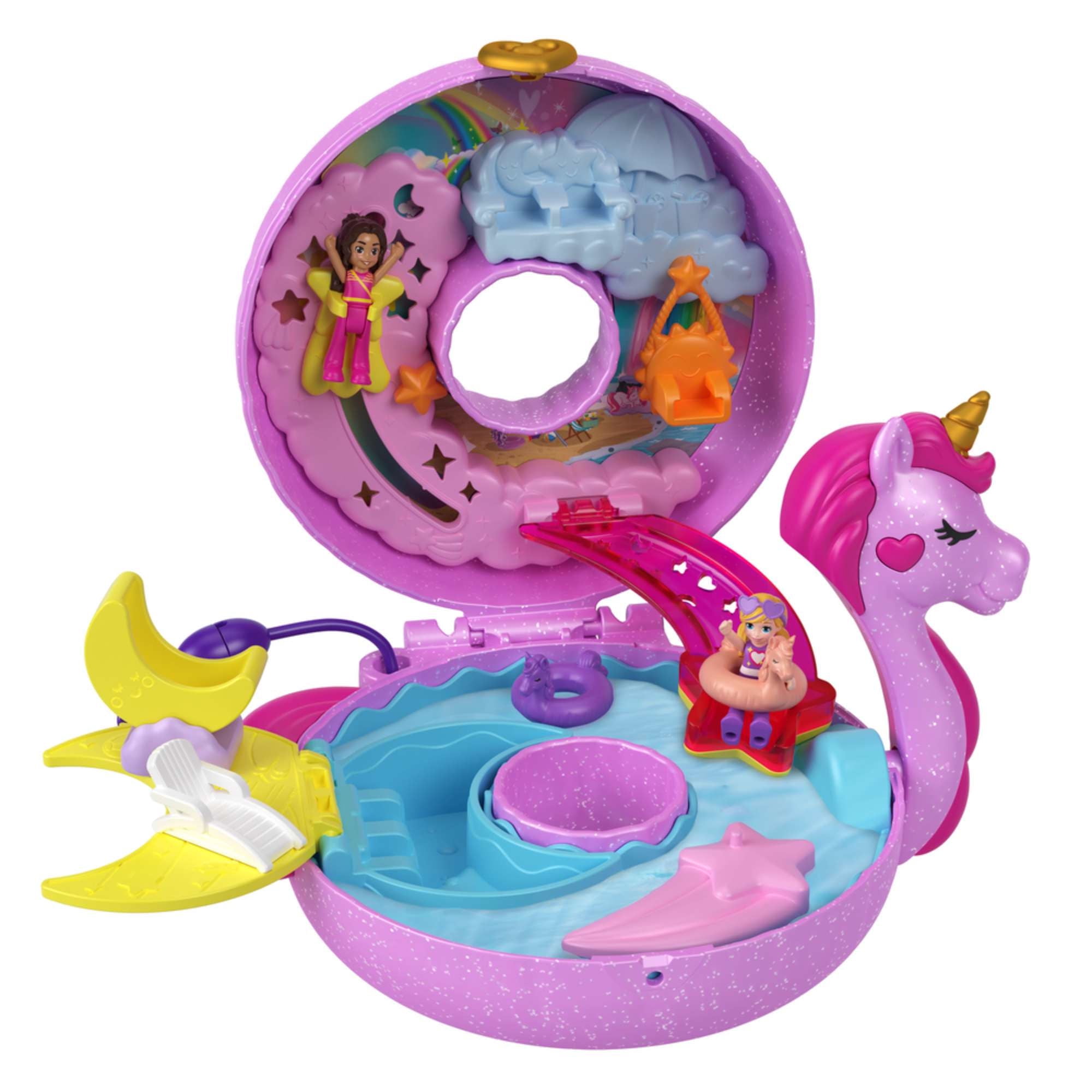 Set De Juegos Polly Pocket - Flotador De Unicornio - Mattel