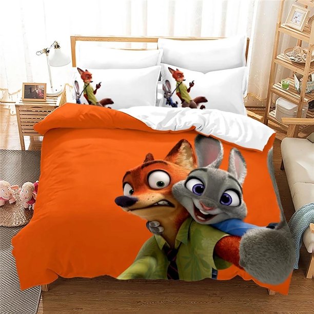 Cartoon Zootopia Zootropolis 3d Printed Bedding set Soft Quilt Cover and Pillowcas for Teens Single/Double/Queen/King Bed Sheets