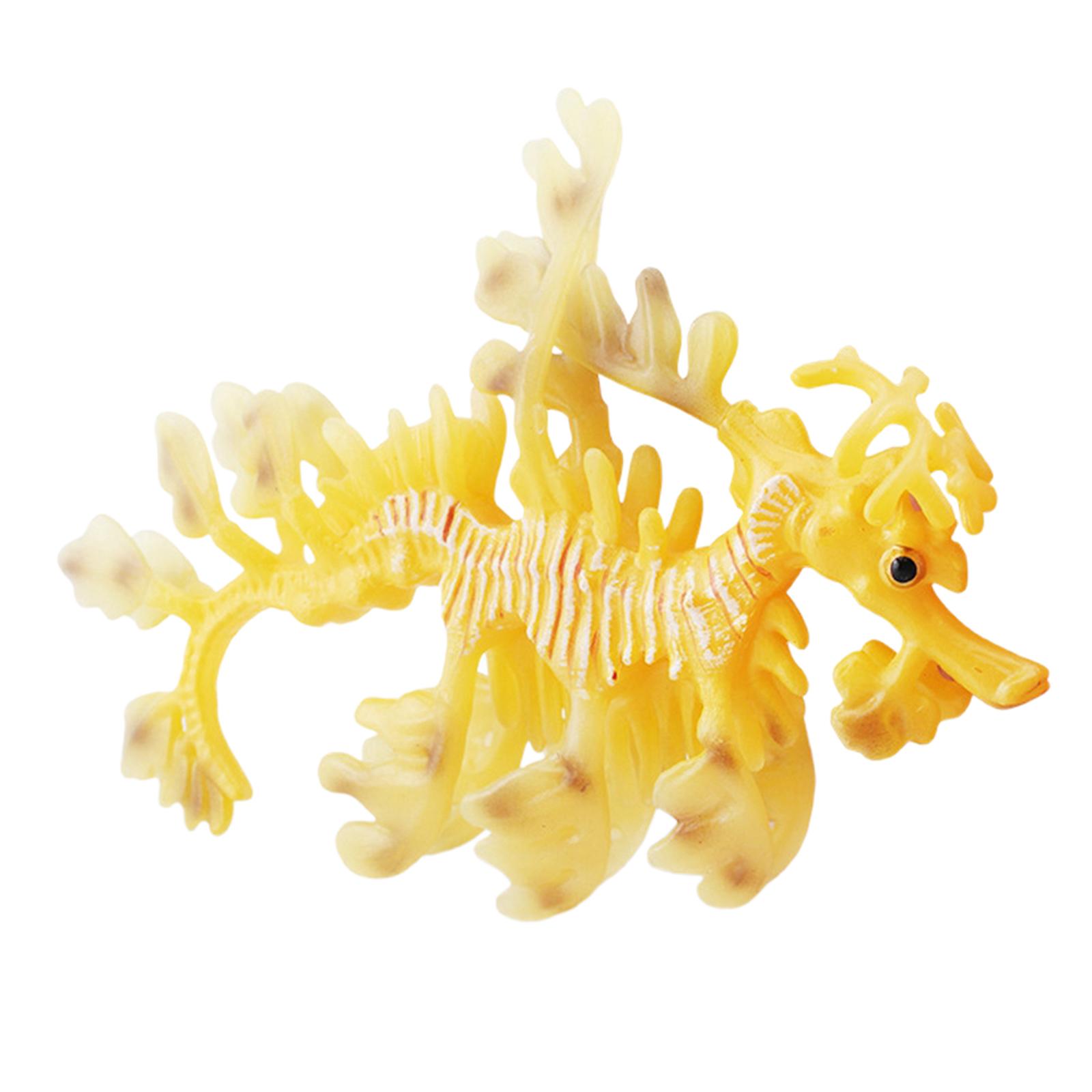 Magideal - Figuras De Animales Marinos De Simulación, Modelo De Dragón Marino, Colección De Decoración Cognitiva, Favores De Fiesta, Manualidades, Niñas, Niños P Amarillo