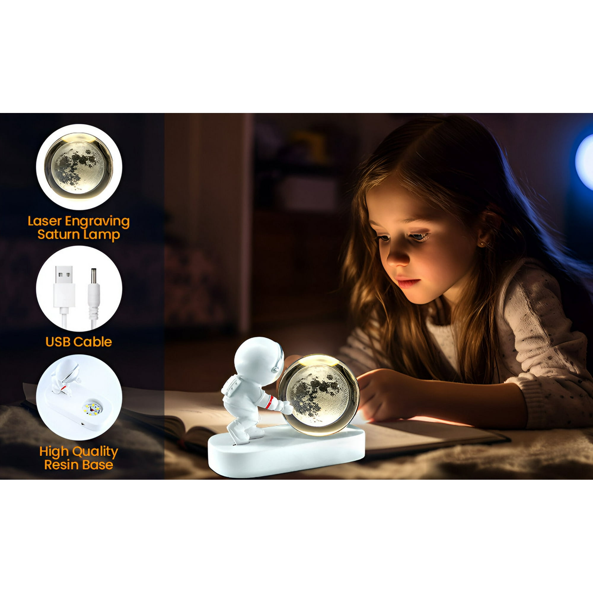 Genérico - Lampara Mesa Espacial Astronauta 3d Escritorio Niños Lau