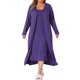 thumbnail image 2 of Agnes Orinda Conjunto de Bata y Camisón de Talla Grande para Mujer con Tirantes Finos Ropa de Dormir Suave de Largo Completo 1X Púrpura, 2 of 6