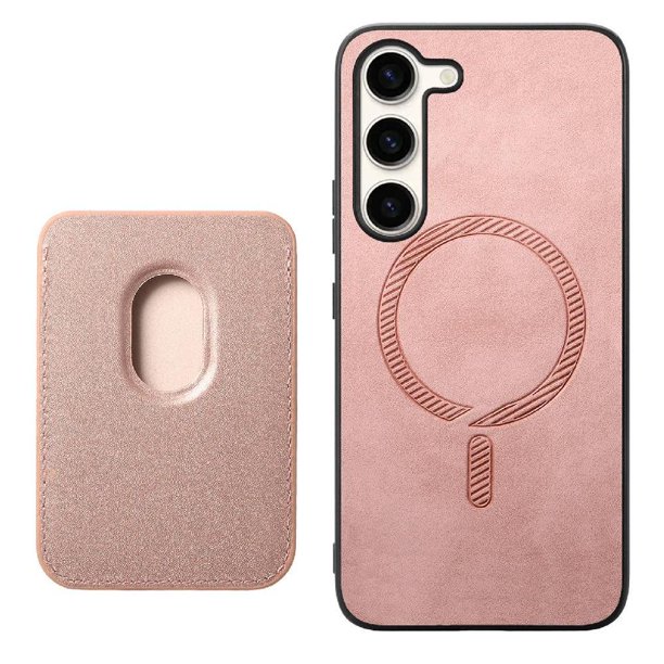Funda de Cuero Magnética con Tarjetero para Samsung Galaxy S23 FE Cubierta Delgada Rosa