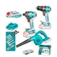 thumbnail image 1 of Kit 20V Inalámbrico Taladro Impacto, Atornillador Impacto, Soplador, Batería 2.0Ah y Cargador Total, 1 of 3